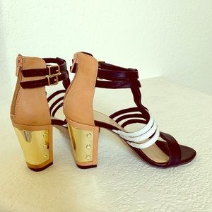 Multicolored Block Heel Sandals